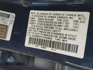 2015 Honda CR-V EX-L with VIN 2HKRM3H71FH549832, listed as a IAAI auction lot 42024750 with 125,734 mi miles. Bid and sale history available at carsss.com. Image 9.