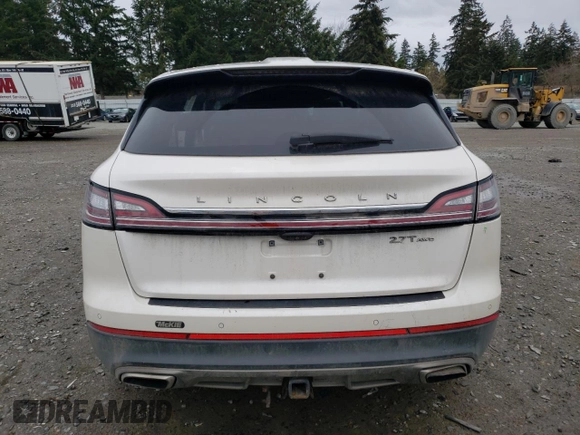2019 Lincoln Nautilus Reserve with VIN 2LMPJ8LP0KBL37465, listed as a Copart auction lot 48507615 with 76,212 mi miles and Salvage title. Bid and sale history available at DreamBid. Image 6.