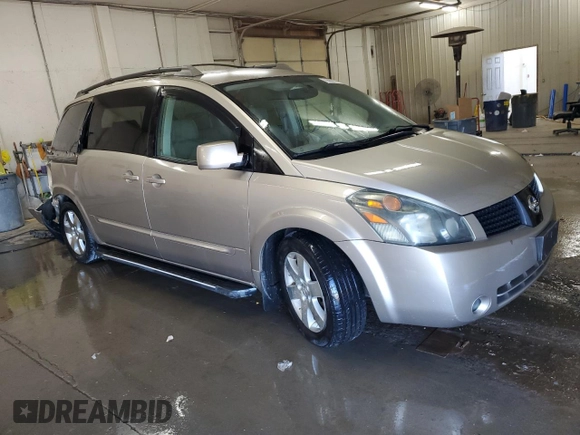 2005 Nissan Quest SL with VIN 5N1BV28UX5N104417, listed as a Copart auction lot 76886914 with 0 mi miles and Salvage Title. Bid and sale history available at carsss.com. Image 4.
