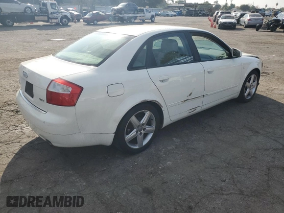 2004 Audi A4 1.8T z VIN WAUJC68E44A251969, wystawiony jako Copart lot #83462074 z przebiegiem 75 854 mil mil oraz Szkoda całkowita • Salvage title. Historia ofert i sprzedaży dostępna na DreamBid. Obrazek 3.