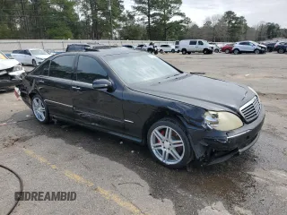2001 Mercedes-Benz S-Class with VIN WDBNG75J11A215876, listed as a Copart auction lot 45164495 with 198,752 mi miles and Salvage Title. Bid and sale history available at carsss.com. Image 4.