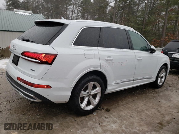 2022 Audi Q7 Premium Plus with VIN WA1LJBF70ND020124, listed as a Copart auction lot 42432685 with 36,644 mi miles and Salvage title. Bid and sale history available at DreamBid. Image 3.