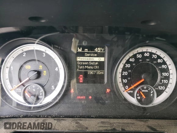 2013 Ram 2500 Big Horn with VIN 3C6UR5ML3DG513471, listed as a Copart auction lot 45541455 with 196,716 mi miles and Salvage Title. Bid and sale history available at carsss.com. Image 9.