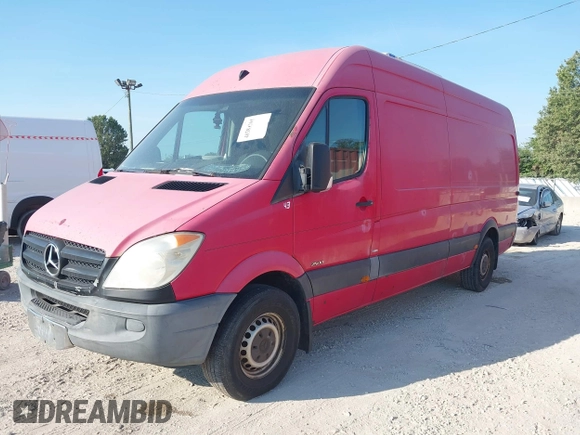 2010 Mercedes-Benz Sprinter Cargo with VIN WD3PE8CC1A5463414, listed as a IAAI auction lot 40383391 with 47,296 mi miles. Bid and sale history available at carsss.com. Image 2.