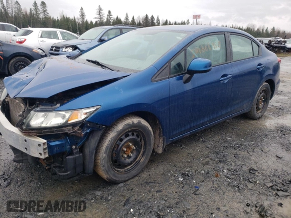2013 Honda Civic LX with VIN 2HGFB2F43DH001916, listed as a Copart auction lot 54666895 with 127,158 mi miles and Salvage title. Bid and sale history available at DreamBid. Image 1.