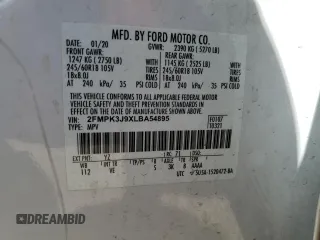 2020 Ford Edge SEL с VIN 2FMPK3J9XLBA54895, выставлен на аукционе Copart как лот 54101945 с пробегом Не указан миль и Списание • Salvage title. История ставок и продаж доступна на DreamBid. Изображение 14.