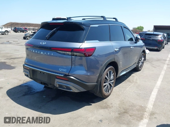 2024 Infiniti QX60 Autograph with VIN 5N1DL1HUXRC351382, listed as a IAAI auction lot 42414989 with 6,236 mi miles and . Bid and sale history available at DreamBid. Image 4.