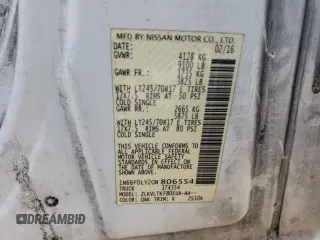 2016 Nissan NV Cargo SV z VIN 1N6BF0LY2GN806554, wystawiony jako Copart lot #68415294 z przebiegiem 93 384 mil mil oraz Szkoda całkowita • Salvage title. Historia ofert i sprzedaży dostępna na DreamBid. Obrazek 13.