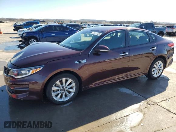 2016 Kia Optima LX with VIN 5XXGT4L35GG082108, listed as a Copart auction lot 41837425 with 78,022 mi miles and Salvage Title. Bid and sale history available at carsss.com. Image 1.