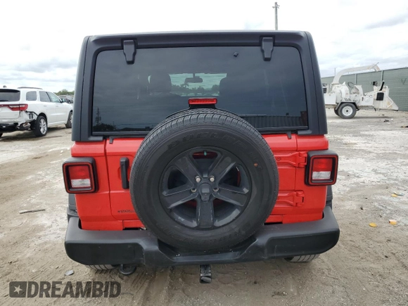 2022 Jeep Wrangler Unlimited Sport S with VIN 1C4HJXDG5NW200568, listed as a Copart auction lot 84410364 with 27,481 mi miles and Salvage Title. Bid and sale history available at carsss.com. Image 6.