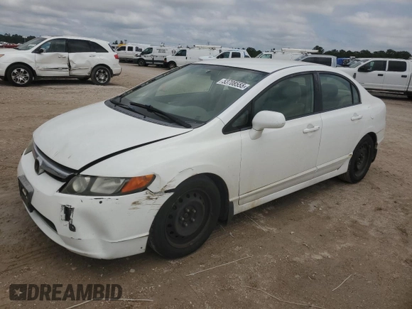 2008 Honda Civic LX with VIN 2HGFA165X8H328874, listed as a Copart auction lot 53708555 with 99,868 mi miles and Salvage Title. Bid and sale history available at DreamBid. Image 1.