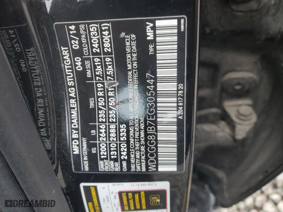 2014 Mercedes-Benz GLK-Class GLK 350 with VIN WDCGG8JB7EG305447, listed as a Copart auction lot 47626945 with NaN miles and Salvage Title. Bid and sale history available at carsss.com. Image 13.