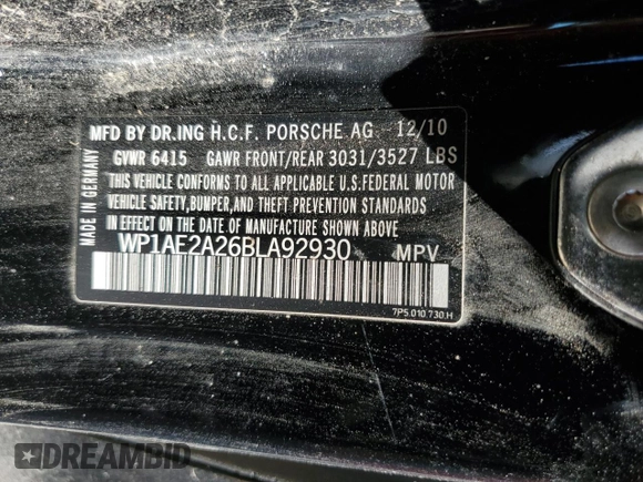 2011 Porsche Cayenne S Hybrid with VIN WP1AE2A26BLA92930, listed as a Copart auction lot 63806485 with 140,152 mi miles and Clean title. Bid and sale history available at DreamBid. Image 13.