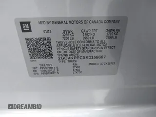 2019 Chevrolet Silverado 1500 LT with VIN 2GCVKPECXK1158607, listed as a IAAI auction lot 41116624 with 72,822 mi miles and . Bid and sale history available at DreamBid. Image 9.