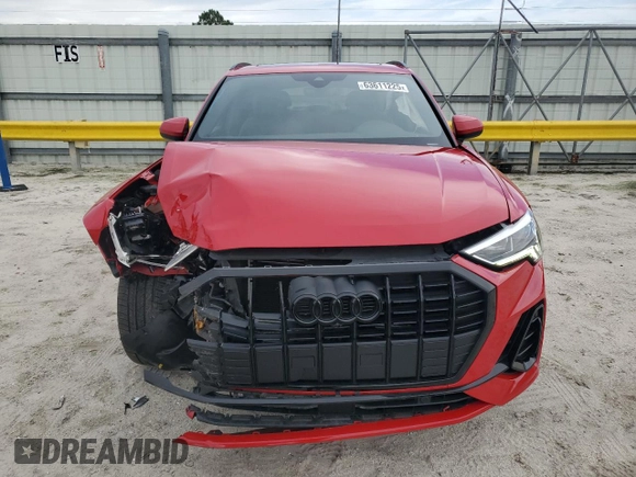 2021 Audi Q3 S line Premium Plus with VIN WA1EECF37M1006141, listed as a Copart auction lot 63611225 with 43,996 mi miles and Non repairable. Bid and sale history available at DreamBid. Image 5.
