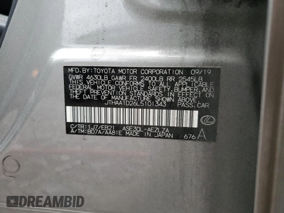2020 Lexus IS 300 z VIN JTHAA1D26L5101343, wystawiony jako Copart lot #88799685 z przebiegiem 95 947 mil mil oraz Szkoda całkowita • Salvage title. Historia ofert i sprzedaży dostępna na DreamBid. Obrazek 12.