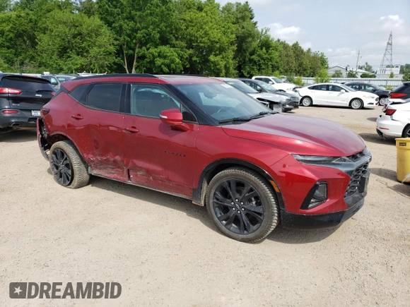 2021 Chevrolet Blazer RS with VIN 3GNKBKRS8MS527583, listed as a Copart auction lot 60694995 with 82,741 mi miles and Clean title. Bid and sale history available at DreamBid. Image 4.