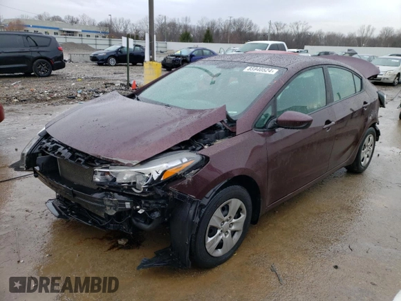 2017 Kia Forte LX with VIN 3KPFK4A75HE040455, listed as a Copart auction lot 85940524 with 158,902 mi miles and Non Repairable. Bid and sale history available at carsss.com. Image 1.