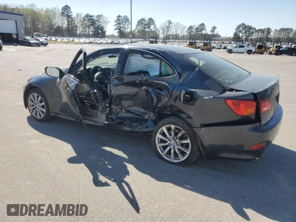 2006 Lexus IS 250 with VIN JTHCK262365003626, listed as a Copart auction lot 50768335 with 252,699 mi miles and Salvage Title. Bid and sale history available at DreamBid. Image 2.