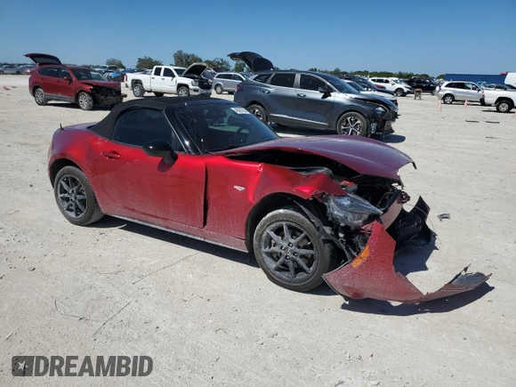 2021 Mazda MX-5 Miata Sport with VIN JM1NDAB7XM0452716, listed as a Copart auction lot 48001955 with 19,168 mi miles and Salvage title. Bid and sale history available at DreamBid. Image 4.