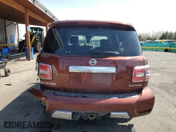 2018 Nissan Armada Platinum with VIN JN8AY2NE9J9734988, listed as a Copart auction lot 51811715 with 113,748 mi miles and Salvage Title. Bid and sale history available at carsss.com. Image 6.