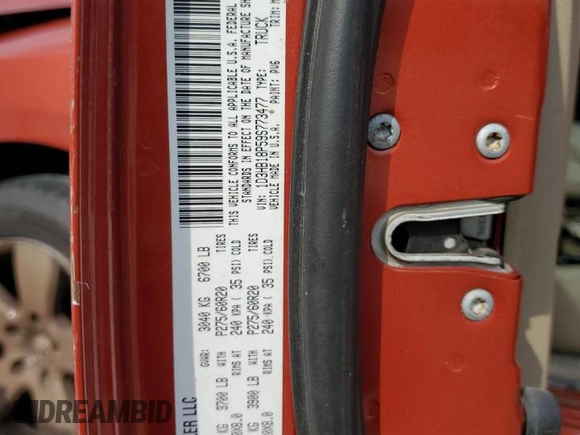2009 Dodge 1500 SLT with VIN 1D3HB18P59S773477, listed as a Copart auction lot 53988865 with 308,883 mi miles and Salvage Title. Bid and sale history available at carsss.com. Image 13.