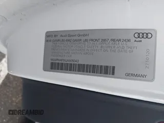 2018 Audi RS 5 z VIN WUAPWAF5XJA905043, wystawiony jako IAAI lot #41978868 z przebiegiem 60 838 mil mil oraz . Historia ofert i sprzedaży dostępna na DreamBid. Obrazek 9.