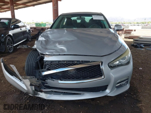 2015 Infiniti Q50 Premium with VIN JN1BV7AP9FM333610, listed as a IAAI auction lot 42029779 with 168,740 mi miles. Bid and sale history available at carsss.com. Image 12.