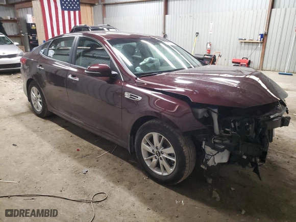 2018 Kia Optima LX with VIN 5XXGT4L31JG195657, listed as a Copart auction lot 44023745 with 26,230 mi miles and Salvage Title. Bid and sale history available at carsss.com. Image 4.