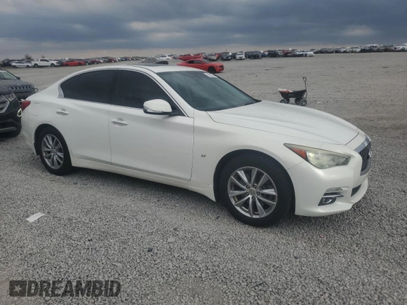 2014 Infiniti Q50 Sport with VIN JN1BV7AR7EM689554, listed as a Copart auction lot 52575755 with 115,553 mi miles and Salvage Title. Bid and sale history available at carsss.com. Image 4.