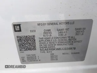 2018 Buick Enclave Essence with VIN 5GAERBKW8JJ228978, listed as a IAAI auction lot 42021926 with 110,776 mi miles and . Bid and sale history available at carsss.com. Image 9.