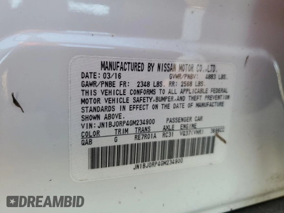 2016 Infiniti QX50 with VIN JN1BJ0RP4GM234900, listed as a Copart auction lot 62844304 with 79,005 mi miles and Salvage Title. Bid and sale history available at carsss.com. Image 13.