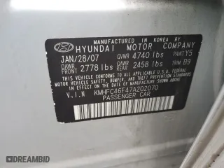 2007 Hyundai Azera SE with VIN KMHFC46F47A202070, listed as a Copart auction lot 80811434 with 98,692 mi miles and Salvage Title. Bid and sale history available at carsss.com. Image 12.