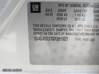 2016 Buick LaCrosse Sport Touring with VIN 1G4G45G37GF281927, listed as a IAAI auction lot 40585842 with 116,409 mi miles. Bid and sale history available at carsss.com. Image 9.