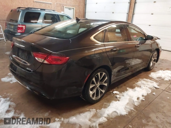 2015 Chrysler 200 C with VIN 1C3CCCCG7FN581463, listed as a IAAI auction lot 41592641 with 108,300 mi miles. Bid and sale history available at carsss.com. Image 4.