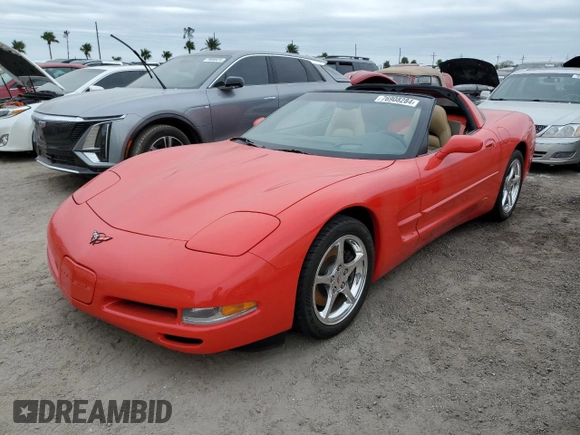 2001 Chevrolet Corvette with VIN 1G1YY22G015116295, listed as a Copart auction lot 76908284 with 0 mi miles and Salvage Title. Bid and sale history available at carsss.com. Image 1.