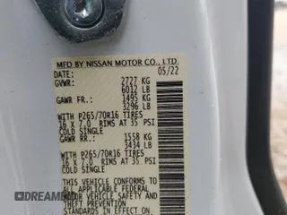 2022 Nissan Frontier S with VIN 1N6ED1CL7NN676149, listed as a Copart auction lot 53841345 with 82,500 mi miles and Clean title. Bid and sale history available at DreamBid. Image 12.
