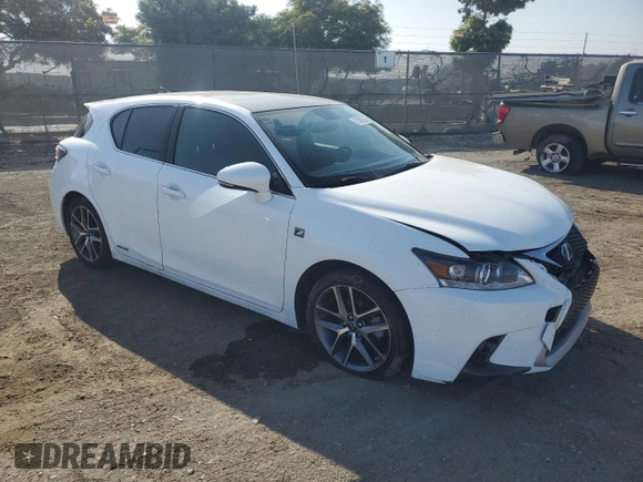 2014 Lexus CT 200h with VIN JTHKD5BH0E2190034, listed as a Copart auction lot 61309225 with 82,065 mi miles and Salvage title. Bid and sale history available at DreamBid. Image 4.
