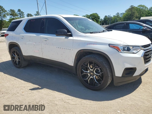 2021 Chevrolet Traverse LS with VIN 1GNERFKW6MJ189342, listed as a Copart auction lot 52877565 with 81,295 mi miles and Salvage Title. Bid and sale history available at carsss.com. Image 4.