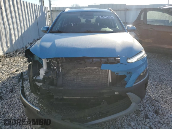 2022 Hyundai Kona SEL with VIN KM8K6CAB2NU901746, listed as a Copart auction lot 48111325 with 35,367 mi miles and Salvage Title. Bid and sale history available at DreamBid. Image 5.