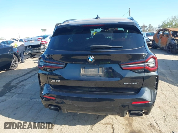 2023 BMW X3 sDrive30i with VIN 5UX43DP08P9P10029, listed as a IAAI auction lot 41804425 with 13,429 mi miles and . Bid and sale history available at DreamBid. Image 15.