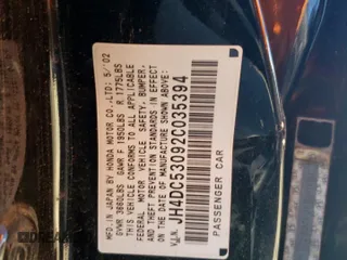 2002 Acura RSX Type S z VIN JH4DC53092C035394, wystawiony jako Copart lot #56398795 z przebiegiem 123 372 mil mil oraz Szkoda całkowita • Salvage title. Historia ofert i sprzedaży dostępna na DreamBid. Obrazek 12.