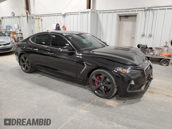 2019 Genesis G70 Advanced with VIN KMTG34LE4KU037330, listed as a Copart auction lot 79663204 with 68,481 mi miles and Salvage Title. Bid and sale history available at DreamBid. Image 4.