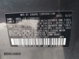 2022 Subaru Outback Limited z VIN 4S4BTANC6N3173807, wystawiony jako IAAI lot #42066320 z przebiegiem 52 441 mil mil oraz . Historia ofert i sprzedaży dostępna na DreamBid. Obrazek 9.
