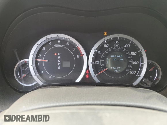2012 Acura TSX Technology with VIN JH4CU2F67CC027562, listed as a Copart auction lot 59271365 with 176,171 mi miles and Salvage title. Bid and sale history available at DreamBid. Image 9.