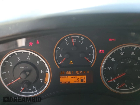2014 Nissan Titan SV with VIN 1N6AA0ED2EN513724, listed as a Copart auction lot 58641975 with 221,961 mi miles and Salvage title. Bid and sale history available at DreamBid. Image 9.