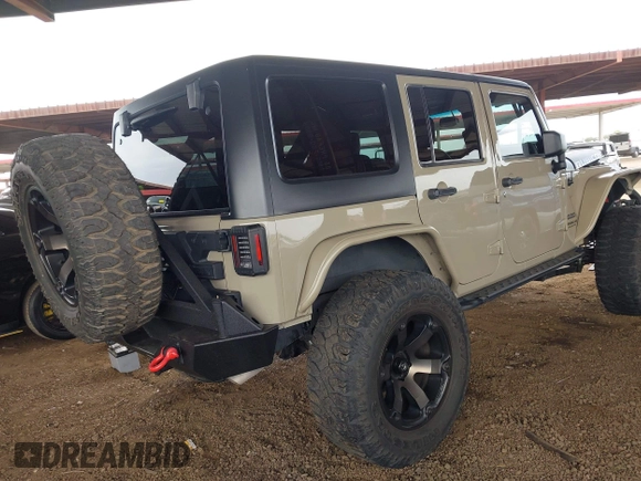 2017 Jeep Wrangler Unlimited Rubicon with VIN 1C4BJWFG7HL663203, listed as a IAAI auction lot 42391999 with 63,430 mi miles and . Bid and sale history available at DreamBid. Image 4.