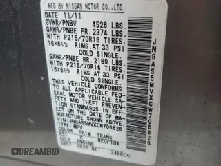 2012 Nissan Rogue S with VIN JN8AS5MVXCW706626, listed as a Copart auction lot 49320465 with Not Provided miles and Non Repairable. Bid and sale history available at DreamBid. Image 12.