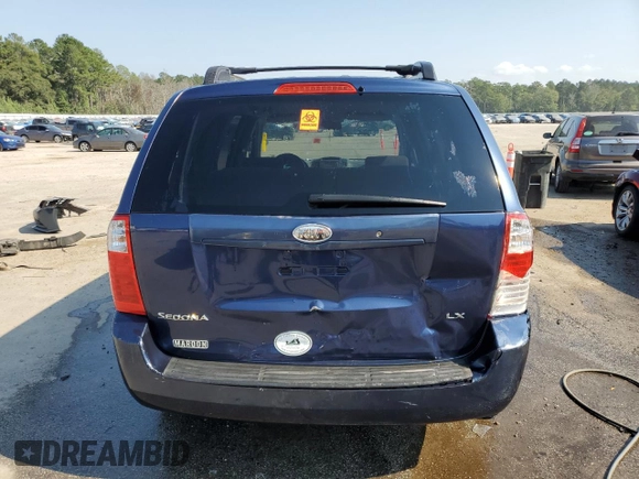 2007 Kia Sedona EX with VIN KNDMB233176180920, listed as a Copart auction lot 75413334 with Not Provided miles and Salvage Title. Bid and sale history available at carsss.com. Image 6.