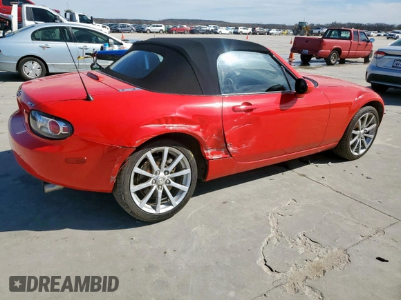 2006 Mazda MX-5 Miata Grand Touring with VIN JM1NC25F860107442, listed as a Copart auction lot 47241795 with 144,661 mi miles and Salvage title. Bid and sale history available at DreamBid. Image 3.